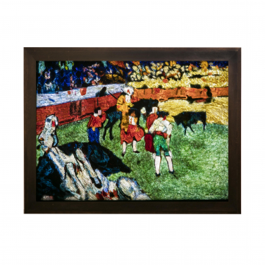 鬥牛
羅傑・馬爾埃布－納瓦爾工作室
依巴勃羅・畢加索
1954–57年
玻璃畫
高82厘米，寬113厘米
私人收藏
( 照片來源：Sean Baylis)